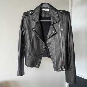 IRO fitted size 40 leather moto jacket